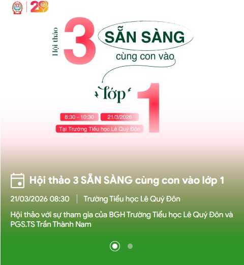 Hội thảo 3 SẴN SÀNG cùng con vào lớp 1